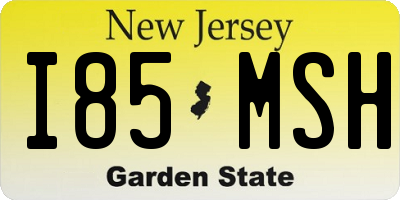 NJ license plate I85MSH
