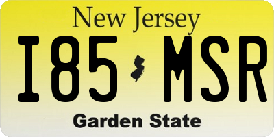 NJ license plate I85MSR