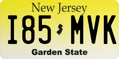 NJ license plate I85MVK