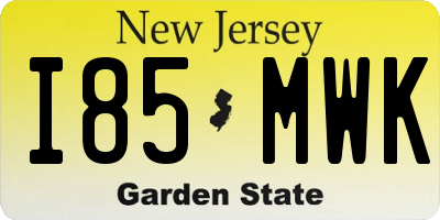 NJ license plate I85MWK