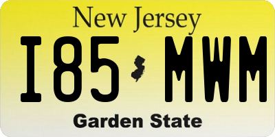 NJ license plate I85MWM