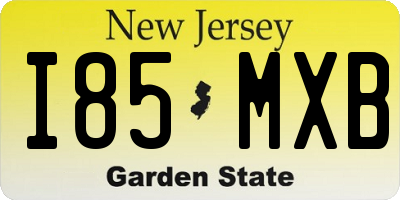 NJ license plate I85MXB