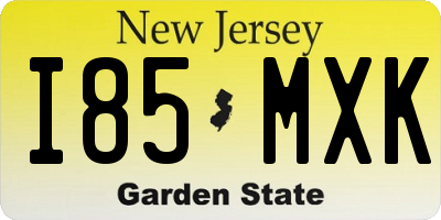 NJ license plate I85MXK