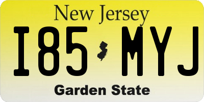 NJ license plate I85MYJ