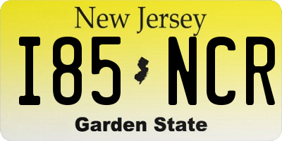NJ license plate I85NCR