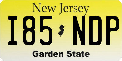 NJ license plate I85NDP