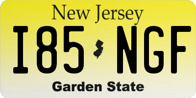 NJ license plate I85NGF