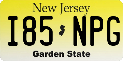 NJ license plate I85NPG