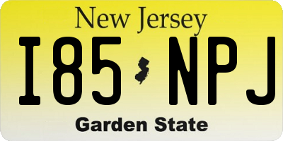 NJ license plate I85NPJ