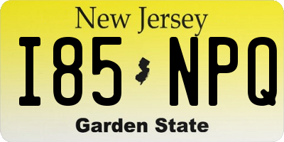 NJ license plate I85NPQ