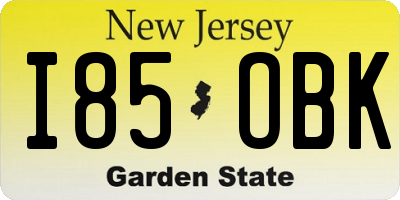 NJ license plate I85OBK