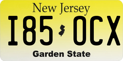 NJ license plate I85OCX