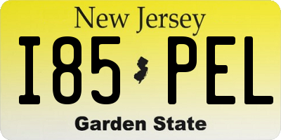 NJ license plate I85PEL