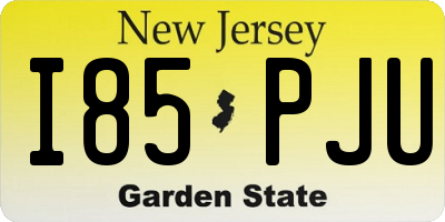 NJ license plate I85PJU