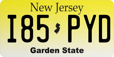 NJ license plate I85PYD