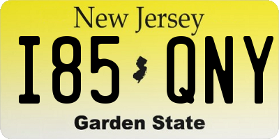 NJ license plate I85QNY