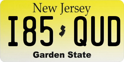 NJ license plate I85QUD