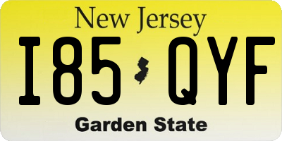 NJ license plate I85QYF