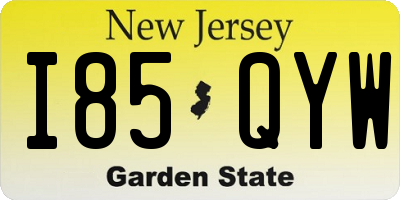 NJ license plate I85QYW