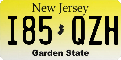 NJ license plate I85QZH