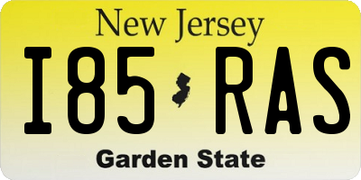 NJ license plate I85RAS
