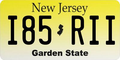 NJ license plate I85RII