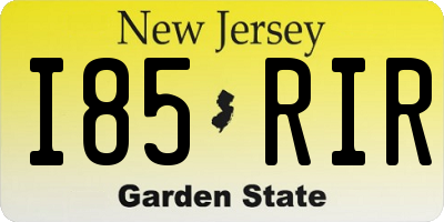 NJ license plate I85RIR