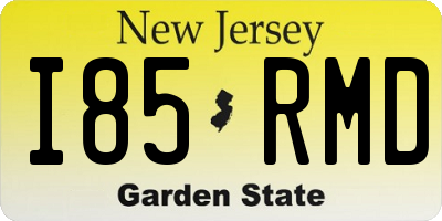 NJ license plate I85RMD