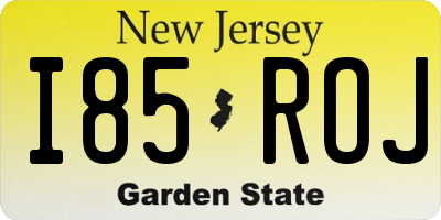 NJ license plate I85ROJ