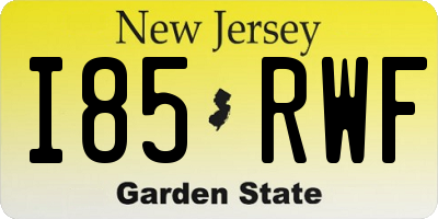NJ license plate I85RWF