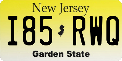 NJ license plate I85RWQ