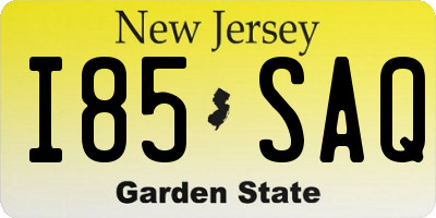 NJ license plate I85SAQ