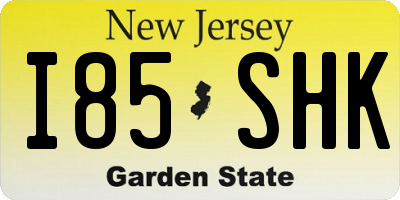 NJ license plate I85SHK
