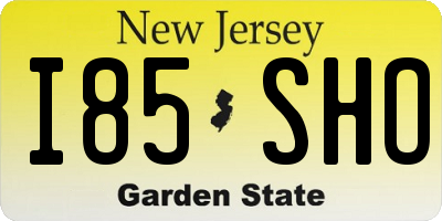 NJ license plate I85SHO