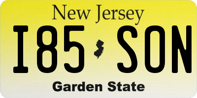 NJ license plate I85SON