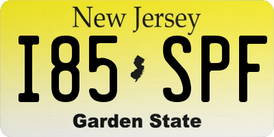 NJ license plate I85SPF