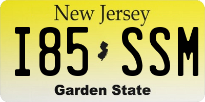 NJ license plate I85SSM