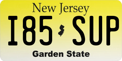 NJ license plate I85SUP