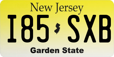 NJ license plate I85SXB