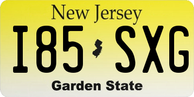 NJ license plate I85SXG
