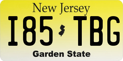 NJ license plate I85TBG
