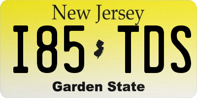 NJ license plate I85TDS