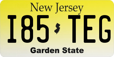 NJ license plate I85TEG