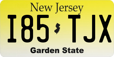 NJ license plate I85TJX