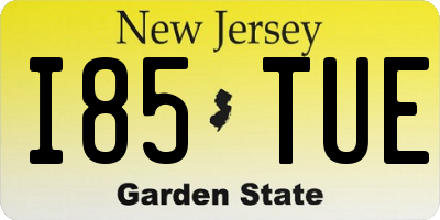 NJ license plate I85TUE