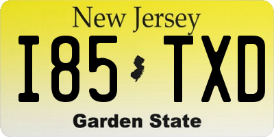 NJ license plate I85TXD