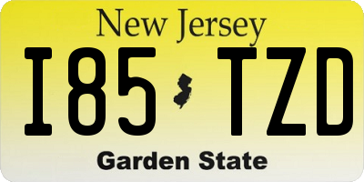 NJ license plate I85TZD