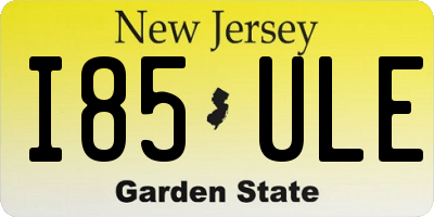 NJ license plate I85ULE