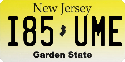 NJ license plate I85UME