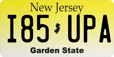 NJ license plate I85UPA